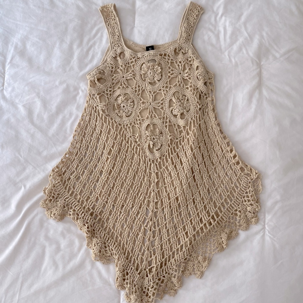Sacred Threads Boho Crochet Tank Size Small